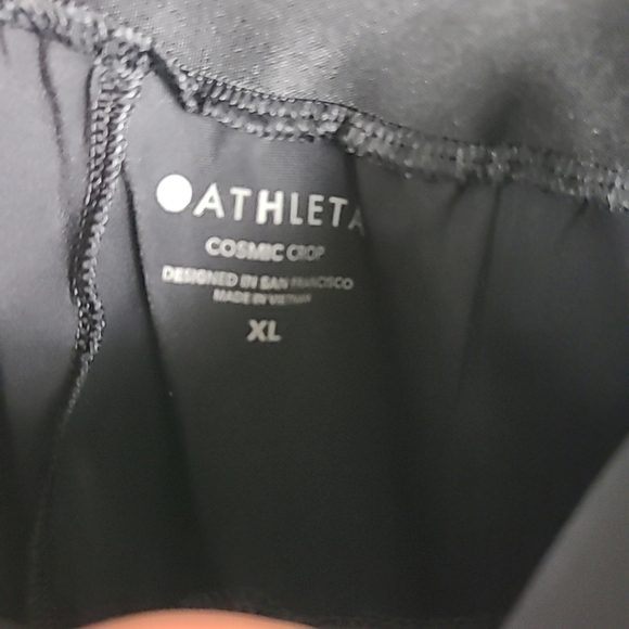 Athleta Women's Cosmic Crop Black Wide-Leg Pants Sz XL 36"x23" - Picture 4 of 5